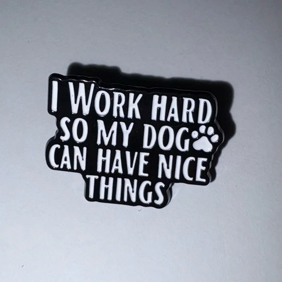 NEW! 3/$15 Black and White Dog Lover Enamel Pin (Unisex) - Picture 3 of 4